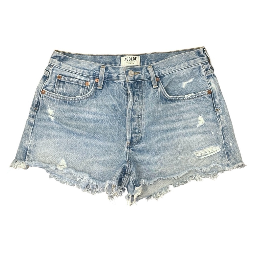 AGOLDE Parker Vintage Cutoff Distressed Jean Shorts Swapmeet Women’s 29 A026-811 - Picture 4 of 7